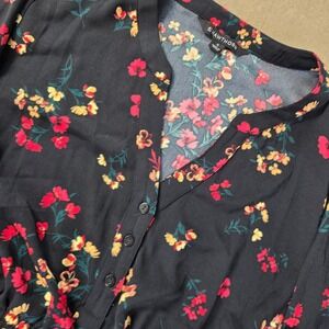 41‎ Hawthorn Claira Tie Waist Floral Print Rolled Sleeve Maxi Dress Womens Small